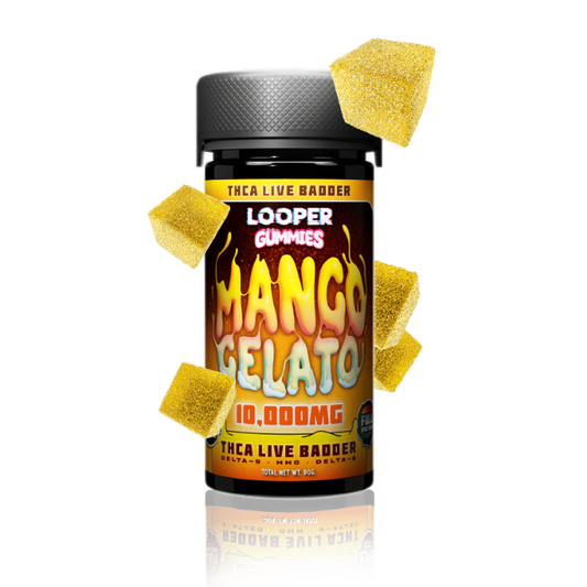 LOOPER THC-A ULTRA POTENT FULL SPECTRUM GUMMIES 500MG 20CT JAR - MANGO GELATO