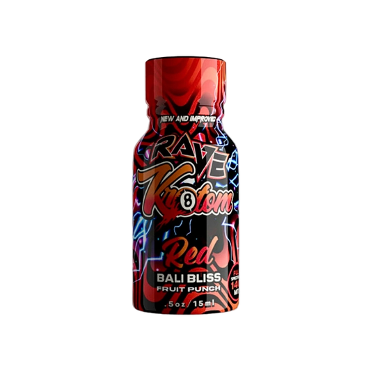 RAVE KRATOM RED BALI BLISS 0.5OZ - FRUIT PUNCH (FULL SPECTRUM, 140MG MIT) - Seven Tech