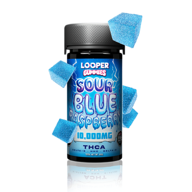 LOOPER THC-A ULTRA POTENT FULL SPECTRUM GUMMIES 500MG 20CT JAR - SOUR BLUE RASPBERRY