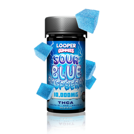 LOOPER THC-A ULTRA POTENT FULL SPECTRUM GUMMIES 500MG 20CT JAR - SOUR BLUE RASPBERRY