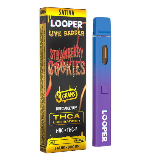LOOPER LIVE BADDER THC-A 3G DISPOSABLE - STRAWBERRY COOKIES SATIVA