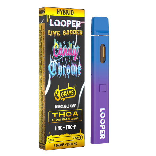LOOPER LIVE BADDER THC-A 3G DISPOSABLE - CANDY CHROME HYBRID