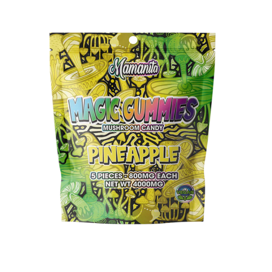 Mamanita Pineapple Magic Gummies Mushroom Candy 10pcs 800mg 8000mg Per Pkg