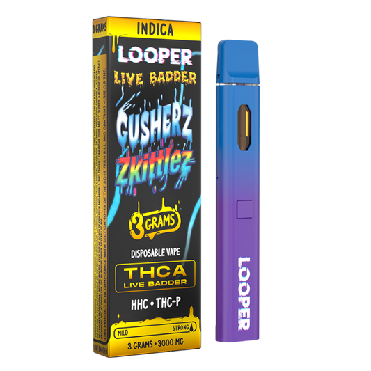 LOOPER LIVE BADDER THC-A 3G DISPOSABLE - GUSHERZ X ZKITTLEZ INDICA