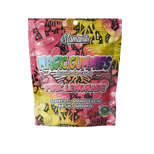 Mamanita Pink Lemonade Magic Gummies Mushroom Candy 10pcs 800mg 8000mg Per Pkg