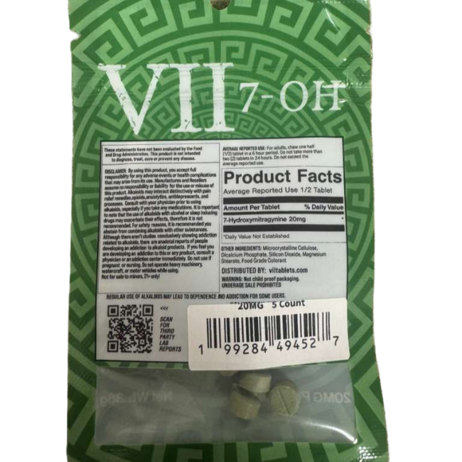 VII 5ct 7OH Green Mint Mini Tabs 20mg per Tablet