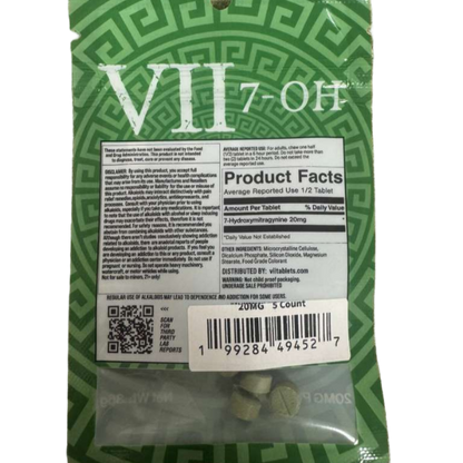 VII 5ct 7OH Green Mint Mini Tabs 20mg per Tablet
