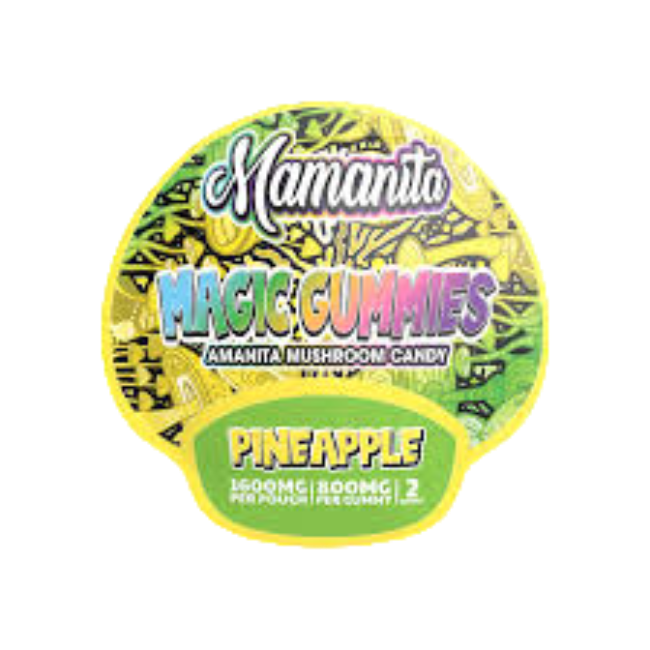 🎁 Mamanita Pineapple Magic Gummies Mushroom Candy 2pcs 800mg 1600mg Per Pkg (100% off)