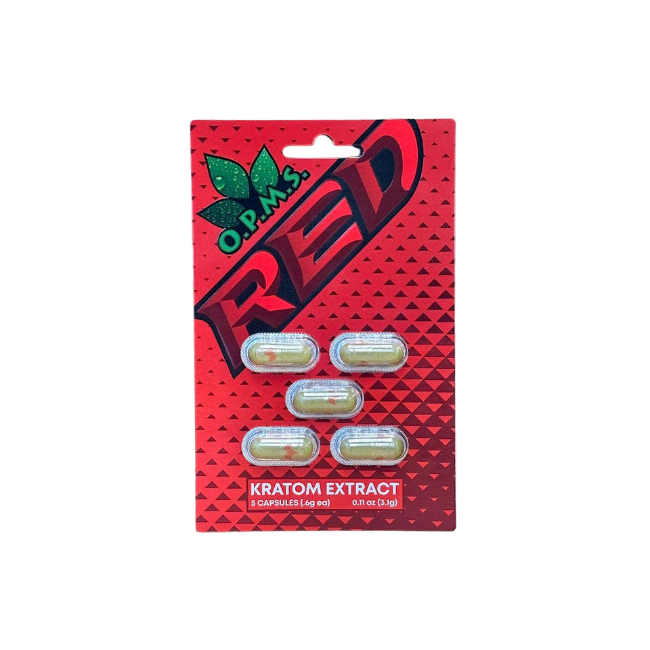 O.P.M.S. KRATOM CAPSULES - RED 5CT