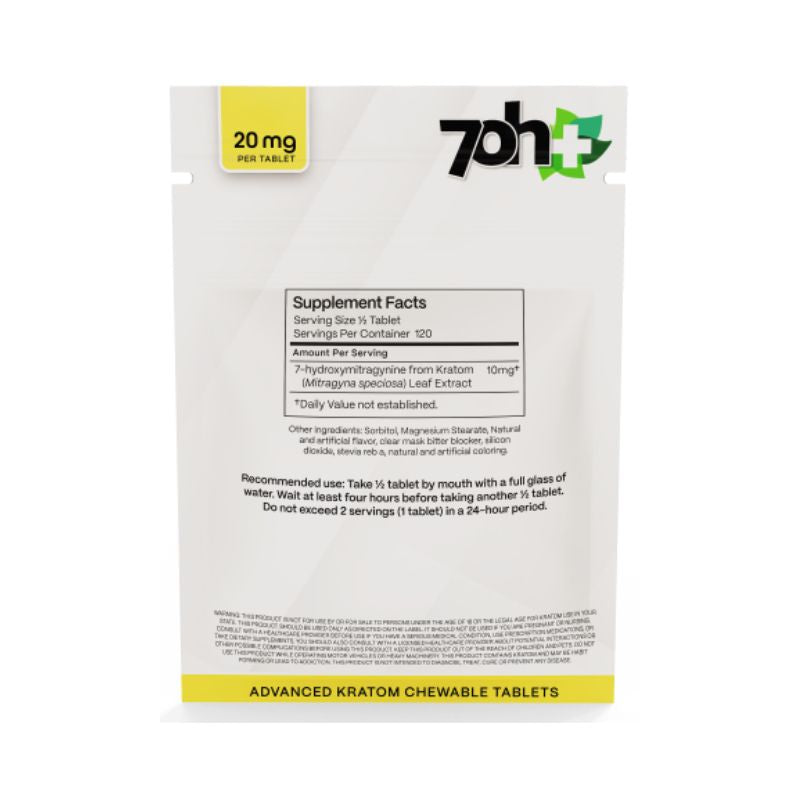 7OH Plus 7-Hydroxy Chewable Tablets 20mg Per Tablet