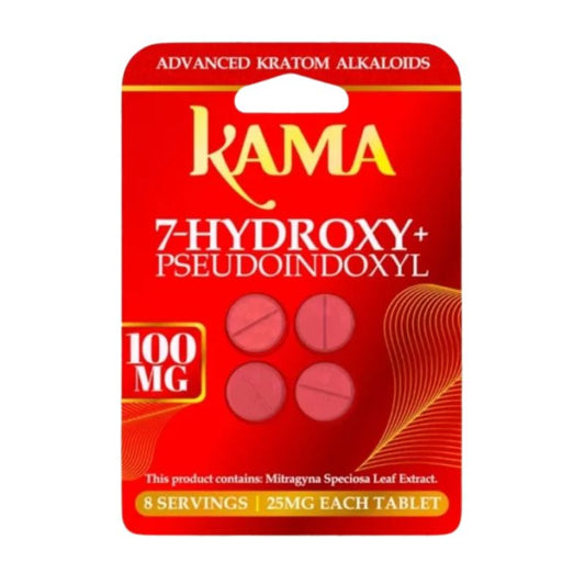 KAMA 7-Hydroxymitragynine + Psuedoindoxyl Tabs 4ct 25mg per Tablet
