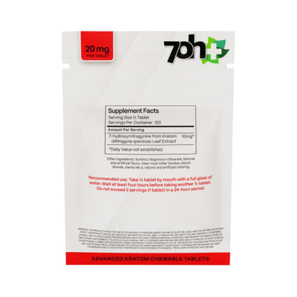 7OH Plus 7-Hydroxy Chewable Tablets 20mg Per Tablet
