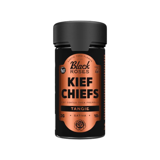 Black Roses Kief Chiefs Exotic Kief Coated Pre-Rolls 2g 10ct Jar Pink Runtz Hybrid
