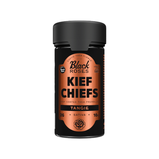 Black Roses Kief Chiefs Exotic Kief Coated Pre-Rolls 2g 10ct Jar Pink Runtz Hybrid