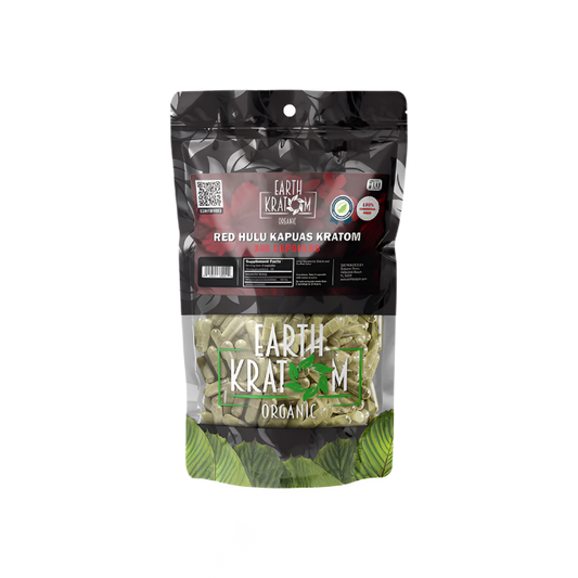 EARTH KRATOM CAPSULES 300CT - HULU RED VEIN - Seven Tech