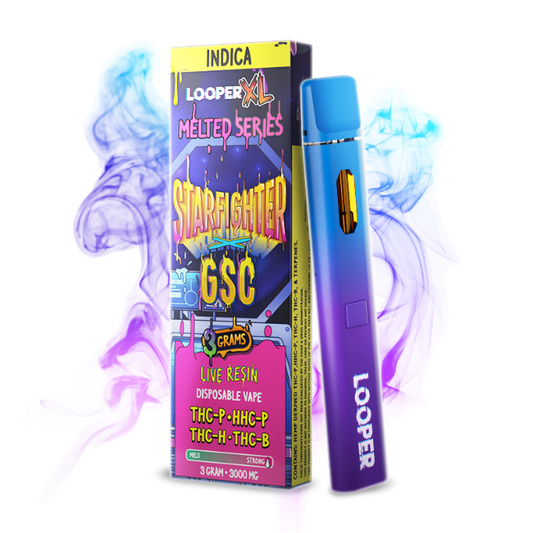 LOOPER XL MELTED SERIES LIVE RESIN 3G DISPOSABLE - STARFIGHTER X GSC INDICA