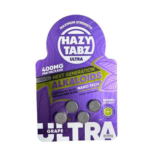 Hazy Tabz Ultra Next Generation Alkaloids Mitragynine Tablets 4ct 100mg Per Tablet