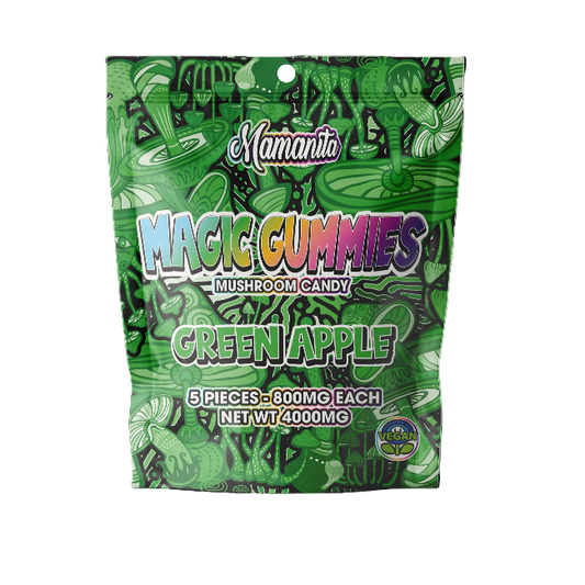 Mamanita Green Apple Magic Gummies Mushroom Candy 2pcs 800mg 1600mg Per Pkg