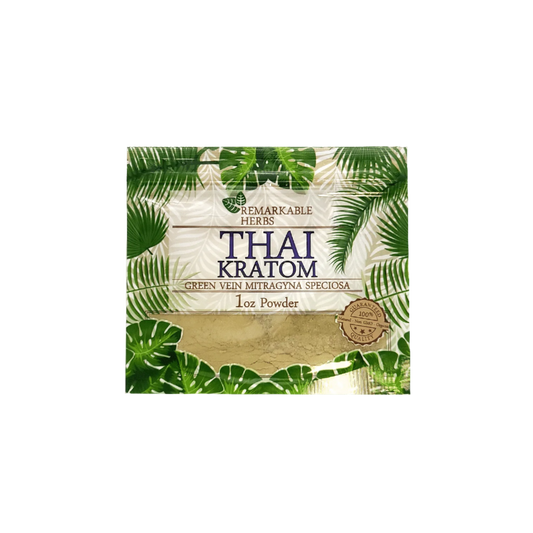 REMARKABLE HERBS KRATOM POWDER 1OZ - THAI GREEN VEIN - Seven Tech