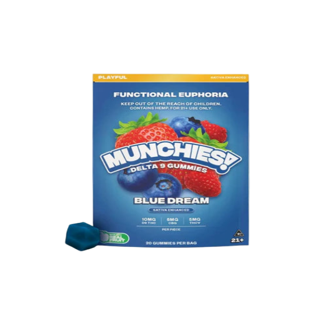 DELTA MUNCHIES FUNCTIONAL EUPHORIA DELTA 9 BOOSTED GUMMIES - BLUE DREAM SATIVA - PLAYFUL