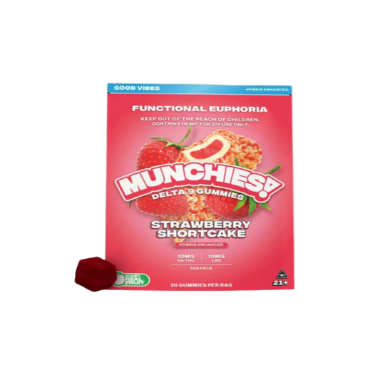 DELTA MUNCHIES FUNCTIONAL EUPHORIA DELTA 9 BOOSTED GUMMIES - STRAWBERRY SHORTCAKE HYBRID - GOOD VIBES