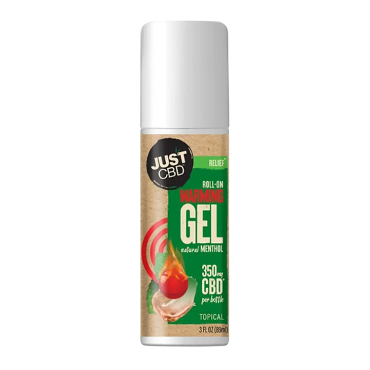JUST CBD RELIEF ROLL ON WARMING GEL W/ CAMPHOR - 350MG 3FLOZ