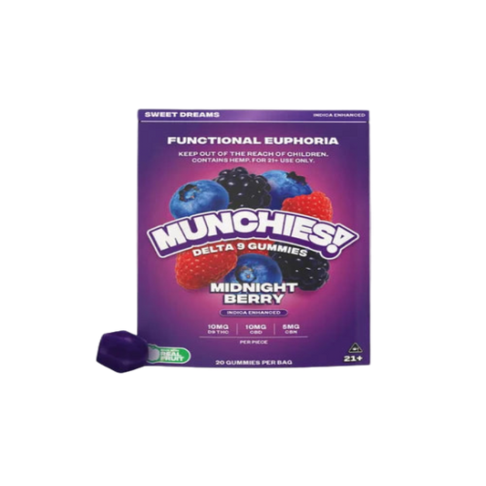 DELTA MUNCHIES FUNCTIONAL EUPHORIA DELTA 9 BOOSTED GUMMIES - MIDNIGHT BERRY INDICA - SWEET DREAMS