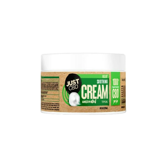 JUST CBD RELIEF SOOTHING CREAM JAR - 1000MG 8OZ UNSCENTED