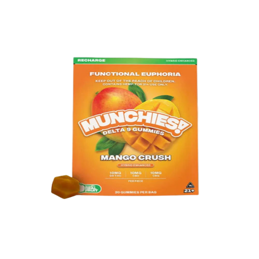 DELTA MUNCHIES FUNCTIONAL EUPHORIA DELTA 9 BOOSTED GUMMIES - MANGO CRUSH HYBRID - RECHARGE