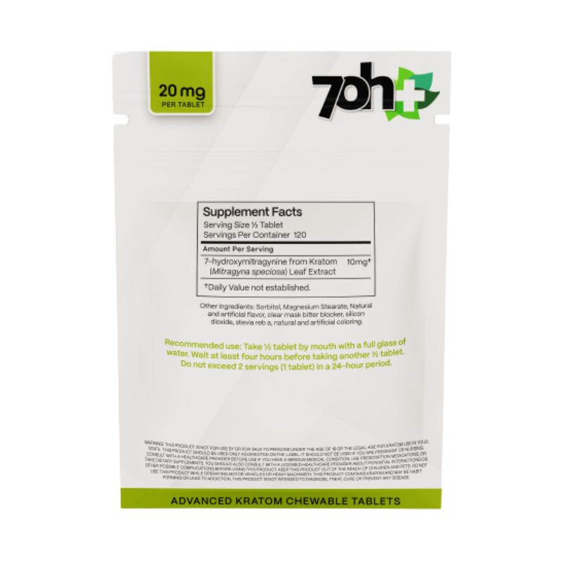 7OH Plus 7-Hydroxy Chewable Tablets 20mg Per Tablet