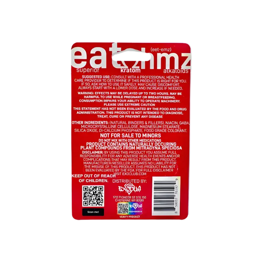 Red product label with white text and warning information.