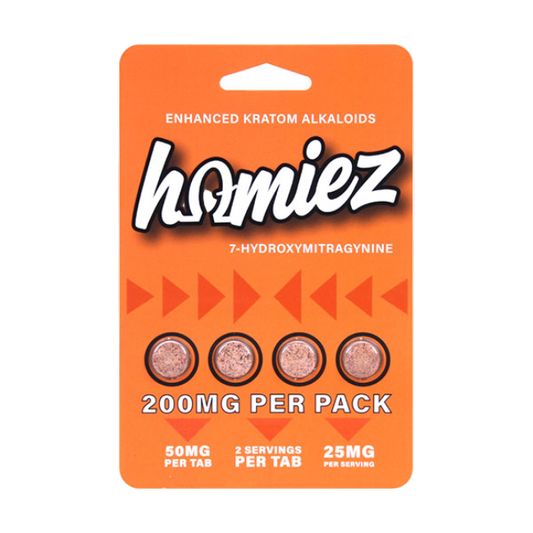 HOMIEZ 7-HYDROXYMITRAGYNINE TABLETS 50MG 4CT - UNFLAVORED