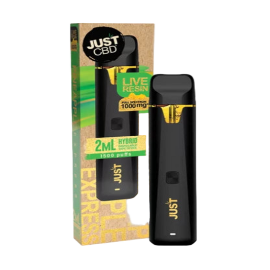 JUST CBD FULL SPECTRUM LIVE RESIN 1000MG 2ML DISPOSABLE - PINEAPPLE EXPRESS HYBRID