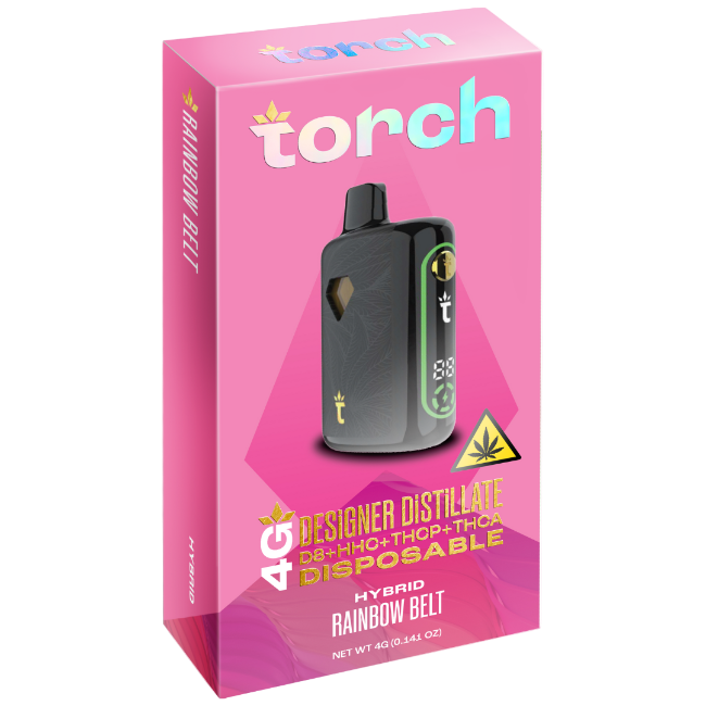 TORCH DESIGNER DISTILLATE 4G DISPOSABLE - RAINBOW BELT HYBRID