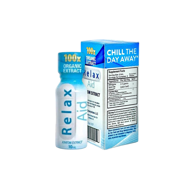 RELAX AID KRATOM EXTRACT SHOT 10ML – 100X