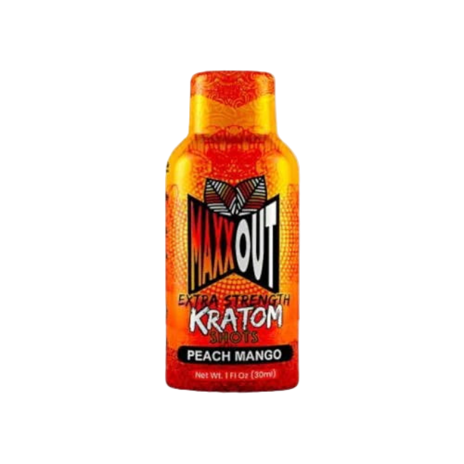 MAXXOUT EXTRA STRENGTH KRATOM SHOT 380MG – PEACH MANGO