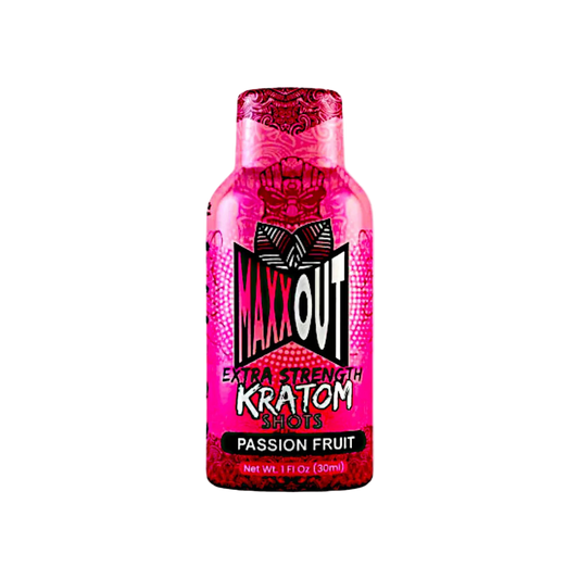 MAXXOUT EXTRA STRENGTH KRATOM SHOT 380MG – PASSION FRUIT