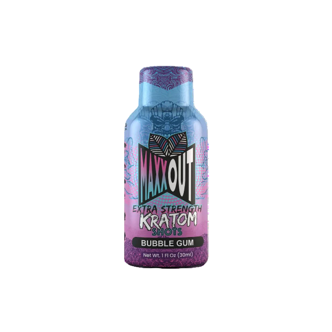 MAXXOUT EXTRA STRENGTH KRATOM SHOT 380MG – BUBBLE GUM