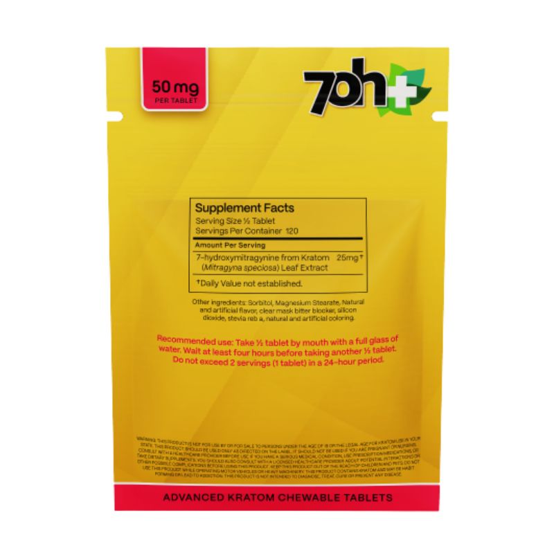 7OH Plus 7-Hydroxy Chewable Tablets 50mg per Tablet
