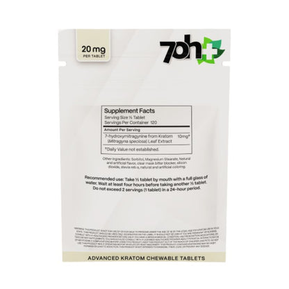 7OH Plus 7-Hydroxy Chewable Tablets 20mg Per Tablet