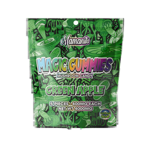 Mamanita Green Apple Magic Gummies Mushroom Candy 10pcs 800mg 8000mg Per Pkg