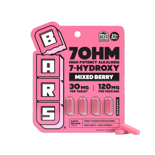 TRE House BARS 7-Hydroxy Mixed Berry 120mg 4ct 30mg Per Tablet - Seven Tech