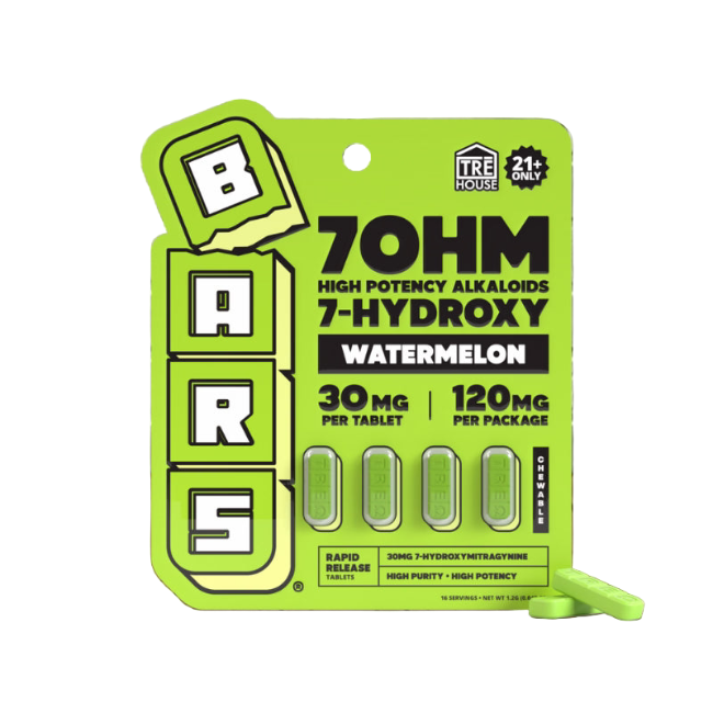 TRE House BARS 7-Hydroxy Watermelon 120mg 4ct 30mg Per Tablet - Seven Tech