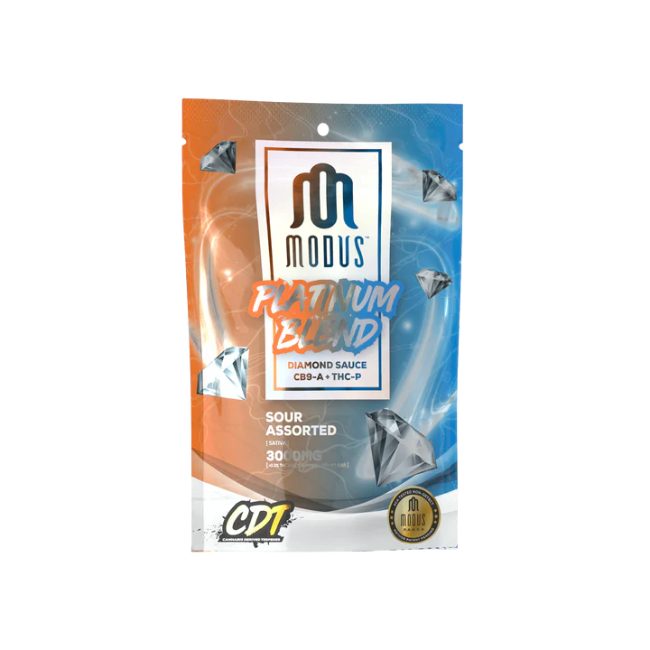 MODUS PLATINUM BLEND DIAMOND SAUCE CB9-A + THC-P 3000MG GUMMIES - SOUR ASSORTED SATIVA