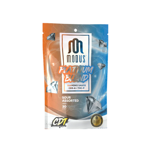 MODUS PLATINUM BLEND DIAMOND SAUCE CB9-A + THC-P 3000MG GUMMIES - SOUR ASSORTED SATIVA