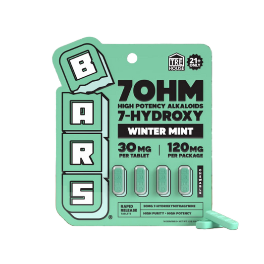TRE House BARS 7-Hydroxy Winter Mint 120mg 4ct 30mg Per Tablet - Seven Tech