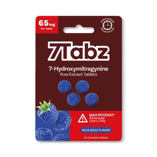 7TABZ 7-HYDROXYMITRAGYNINE TABLETS 4CT / 65MG EACH – BLUE RAZZ