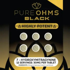 Package of ’Pure Ohms Black’ tablets.