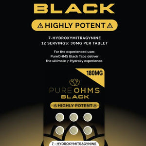 Black 7-hydroxymitragynine tablets.