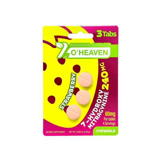 7 O’HEAVEN 7-HYDROXYMITRAGYNINE TABLETS 3CT / 240MG (80MG EACH) – STRAWBERRY